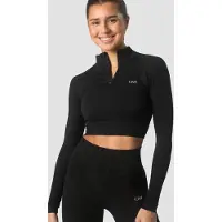 ICANIWILL Define Seamless Cropped 1/4 Zip Black