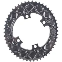 Absolute Black Oval 2x Asymmetric Shimano 9000/6800 110 Bcd Chainring Harmaa 50t