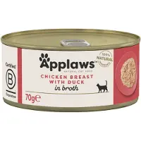 Applaws 48x70g in Broth -säästöpakkaus kana & ankka