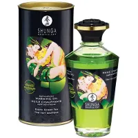 Shunga - lämmittävä hierontaöljy - vihreä tee - 100 ml
