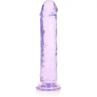 Realrock Super Flexible - Dildo 8" lila, kimmoisa, imukupilla, läpikuultava