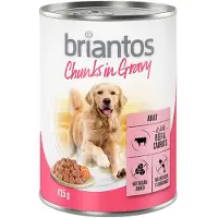 Briantos 24x415g Chunks in Gravy nauta ja porkkana koiran märkäruoka