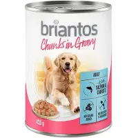 Briantos 24x415g Chunks in Gravy lohi ja porkkana koiran märkäruoka