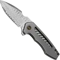 We Knife Harpen Framelock Damasteel