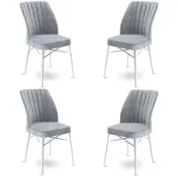 Atelier Del Sofa 4 tuolin setti Flex, harmaa/valkoinen