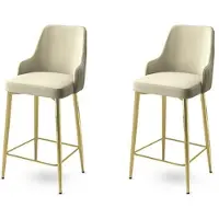 Atelier Del Sofa 2 baarijakkaran Enox-setti, kerman-/kullanvärinen