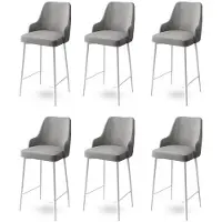 Atelier Del Sofa 6 Enox-baarituolin sarja, harmaa/valkoinen
