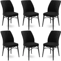 Atelier Del Sofa 6 tuolin setti Flex, musta