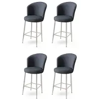 Atelier Del Sofa 4 baarijakkaran setti Alte, antrasiitin/kromin värinen