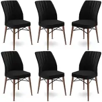Atelier Del Sofa 6 tuolin setti Flex, musta/ruskea