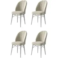Atelier Del Sofa 4 tuolin setti Ritim, beige/valkoinen