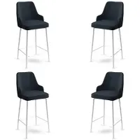 Atelier Del Sofa Enox 4 baarituolin setti, antrasiitin/valkoinen