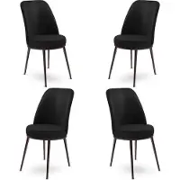 Atelier Del Sofa 4 tuolin setti Dexa, musta/ruskea