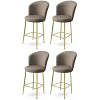 Atelier Del Sofa 4 baarituolin setti Fora, cappuccinon/kullanvärinen