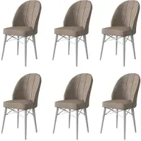 Atelier Del Sofa 6 tuolin setti Ritim, beige/valkoinen