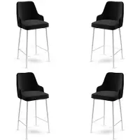 Atelier Del Sofa 4 Enox-baarijakkaran sarja, musta/valkoinen