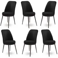 Atelier Del Sofa 6 tuolin setti Dexa, musta/ruskea