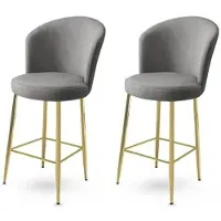 Atelier Del Sofa 2 hengen baarituolisetti Alte, harmaan/kultaisen värinen