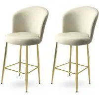 Skye Decor 2 baarituolia Alte, beige/kulta
