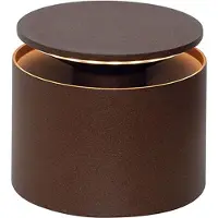 Zafferano Push-up akku-pöytälamppu IP54 corten Push-up, himmennettävä, Ruskea/ruoste, Olohuone/ruokailutila, Alumiini, Moderni