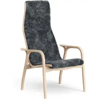 Swedese Lamino nojatuoli lakattu pyökki/lampaannahka Charcoal (tummanharmaa)