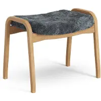 Swedese Lamino jalkarahi öljytty tammi/lampaannahka Charcoal (tummanharmaa)