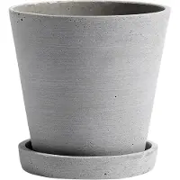 HAY Flowerpot ruukku ja lautanen, M, harmaa