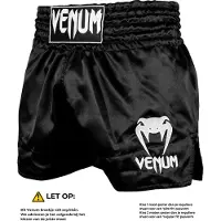 Venum Classic-Muay Thai -Shortsit, Musta/Valkoinen