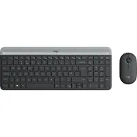 Logitech 920-009198, Täysikokoinen (100 %), Langaton, Langaton RF, QWERTY, Grafiitti, Sisältää hiiren
