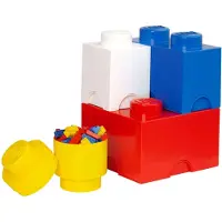 LEGO Säilytyslaatikot 4-pack, White/Grey/Black