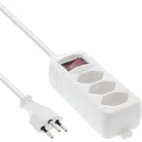 InLine Power strip Socket strip SWITZERLAND, 3-way, with switch, 1.5m, white