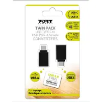 Port Designs USB-C – USB-A -muunnin, 2 kpl