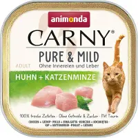 Animonda Carny 64x100g Carny Adult Pure & Mild kana + kissanminttu animonda märkäruoka