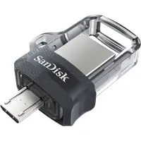 SanDisk Ultra Dual Drive m3.0 USB 3.0 128 Gt -muistitikku, musta/harmaa
