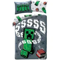 Halantex SP. z.o.o. Minecraft Creeper vuodevaatteet 140 x 200 cm - 100 prosenttia puuvillaa
