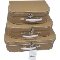 Gerkimex - Cardboard Suitcase Set Brown 3 pcs.