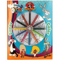Boek Specials Nederland BV Super Color Coloring Book Looney Tunes with Pencils