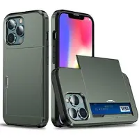 Mtp Products iPhone 13 Hybridikotelo Liukuvalla Korttipaikalla - Vert Armée