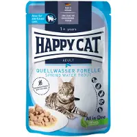 Happy Cat 48x85g Spring Water Trout Pouch Meat in Sauce kissanruoka