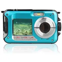 Mtp Products HD368 Vedenpitävä digitaalinen kamera Full HD 2.7K 48MP 16X vedenalainen kamera kaksoisnäytöllä - sininen