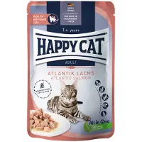 Happy Cat 24x85g Atlantic Salmon Pouch Meat in Sauce kissanruoka
