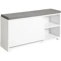 SoBuy Eteisen penkki 90x24x46cm., valkoinen/harmaa