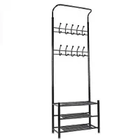 Iso Trade Vaateteline kenk hyllyll - 192 x 65 x 30 cm Black