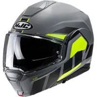 HJC i100 Beis MC3HF Flip-Up Kypärä Matta/Harmaa/Keltainen/Musta unisex, size S