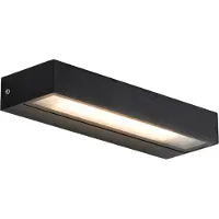 QAZQA Moderni seinävalaisin musta 22cm sis. LED IP65 - Hannah