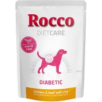 Rocco 12x300g Diet Care Diabetic kana, nauta & riisi koiran märkäruoka