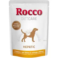 Rocco 12x300g Hepatic Pouch kana, kaurahiutaleet & raejuusto koiran märkäruoka