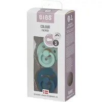 BIBS Colour Natural Rubber Size 2: 6+ months tutti Nordic Mint / Forest 2 kpl
