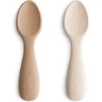 Mushie Toddler Starter Spoons lusikka Natural/ Shifting Sand 12m+ 2 kpl