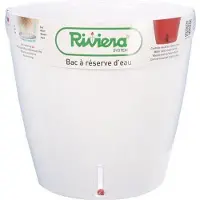 Riviera Itsesäätävä Pyöreä Kukkaruukku Riviera Eva - Uusi Valkoinen Muovi Ø 46 cm